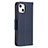 Coque Portefeuille Livre Cuir Etui Clapet pour Apple iPhone 15 Bleu Petit