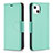 Coque Portefeuille Livre Cuir Etui Clapet pour Apple iPhone 15 Cyan