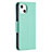 Coque Portefeuille Livre Cuir Etui Clapet pour Apple iPhone 15 Cyan Petit