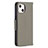 Coque Portefeuille Livre Cuir Etui Clapet pour Apple iPhone 15 Gris Petit