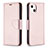 Coque Portefeuille Livre Cuir Etui Clapet pour Apple iPhone 15 Or Rose