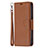 Coque Portefeuille Livre Cuir Etui Clapet pour Apple iPhone 15 Plus Marron Petit