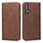 Coque Portefeuille Livre Cuir Etui Clapet pour Huawei Nova 5T Marron