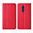 Coque Portefeuille Livre Cuir Etui Clapet pour Nokia C3 Rouge