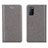 Coque Portefeuille Livre Cuir Etui Clapet pour Oppo A92 Gris