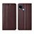 Coque Portefeuille Livre Cuir Etui Clapet pour Realme C15 Marron