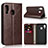 Coque Portefeuille Livre Cuir Etui Clapet pour Samsung Galaxy A40 Marron