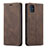 Coque Portefeuille Livre Cuir Etui Clapet pour Samsung Galaxy A71 5G Marron