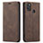 Coque Portefeuille Livre Cuir Etui Clapet pour Samsung Galaxy M30s Marron