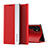Coque Portefeuille Livre Cuir Etui Clapet pour Samsung Galaxy S22 Ultra 5G Rouge