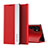 Coque Portefeuille Livre Cuir Etui Clapet pour Samsung Galaxy S24 Ultra 5G Rouge