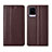 Coque Portefeuille Livre Cuir Etui Clapet pour Vivo V20 Pro 5G Marron