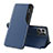 Coque Portefeuille Livre Cuir Etui Clapet QH1 pour Huawei Honor X8b Bleu