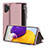 Coque Portefeuille Livre Cuir Etui Clapet QH1 pour Samsung Galaxy A32 4G Or Rose