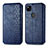 Coque Portefeuille Livre Cuir Etui Clapet S01D pour Google Pixel 4a Bleu