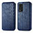 Coque Portefeuille Livre Cuir Etui Clapet S01D pour Huawei Honor V40 5G Bleu