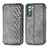 Coque Portefeuille Livre Cuir Etui Clapet S01D pour Huawei P40 Lite 5G Gris