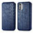 Coque Portefeuille Livre Cuir Etui Clapet S01D pour Motorola Moto E32s Bleu