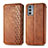 Coque Portefeuille Livre Cuir Etui Clapet S01D pour Motorola Moto Edge 20 5G Marron