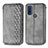 Coque Portefeuille Livre Cuir Etui Clapet S01D pour Motorola Moto G Pure Gris