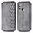 Coque Portefeuille Livre Cuir Etui Clapet S01D pour Motorola Moto G10 Gris