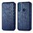 Coque Portefeuille Livre Cuir Etui Clapet S01D pour Motorola Moto One Fusion Plus Bleu