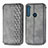 Coque Portefeuille Livre Cuir Etui Clapet S01D pour Motorola Moto One Fusion Plus Gris