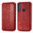 Coque Portefeuille Livre Cuir Etui Clapet S01D pour Motorola Moto One Fusion Plus Rouge