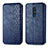 Coque Portefeuille Livre Cuir Etui Clapet S01D pour Nokia C3 Bleu