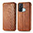 Coque Portefeuille Livre Cuir Etui Clapet S01D pour Oppo Reno5 A Marron