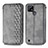 Coque Portefeuille Livre Cuir Etui Clapet S01D pour Realme C25Y India Gris