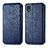 Coque Portefeuille Livre Cuir Etui Clapet S01D pour Samsung Galaxy A01 Core Bleu