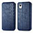 Coque Portefeuille Livre Cuir Etui Clapet S01D pour Samsung Galaxy A22 5G SC-56B Bleu