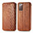 Coque Portefeuille Livre Cuir Etui Clapet S01D pour Samsung Galaxy Note 20 5G Marron