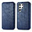 Coque Portefeuille Livre Cuir Etui Clapet S01D pour Samsung Galaxy S24 Ultra 5G Bleu