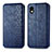 Coque Portefeuille Livre Cuir Etui Clapet S01D pour Sony Xperia Ace III SO-53C Bleu