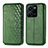 Coque Portefeuille Livre Cuir Etui Clapet S01D pour Vivo Y35 4G Vert