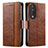 Coque Portefeuille Livre Cuir Etui Clapet S02D pour Huawei Honor 90 5G Marron