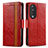 Coque Portefeuille Livre Cuir Etui Clapet S02D pour Huawei Honor 90 5G Rouge