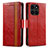 Coque Portefeuille Livre Cuir Etui Clapet S02D pour Huawei Honor X8b Rouge