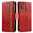 Coque Portefeuille Livre Cuir Etui Clapet S02D pour Motorola Moto E20 Rouge