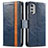 Coque Portefeuille Livre Cuir Etui Clapet S02D pour Motorola Moto E32 Bleu