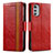 Coque Portefeuille Livre Cuir Etui Clapet S02D pour Motorola Moto E32 Rouge