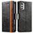 Coque Portefeuille Livre Cuir Etui Clapet S02D pour Motorola Moto E32s Noir
