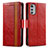 Coque Portefeuille Livre Cuir Etui Clapet S02D pour Motorola Moto E32s Rouge