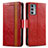 Coque Portefeuille Livre Cuir Etui Clapet S02D pour Motorola Moto Edge 20 5G Rouge