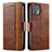 Coque Portefeuille Livre Cuir Etui Clapet S02D pour Motorola Moto Edge 20 Lite 5G Marron