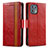 Coque Portefeuille Livre Cuir Etui Clapet S02D pour Motorola Moto Edge 20 Lite 5G Rouge