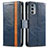 Coque Portefeuille Livre Cuir Etui Clapet S02D pour Motorola Moto Edge Lite 5G Bleu