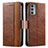 Coque Portefeuille Livre Cuir Etui Clapet S02D pour Motorola Moto Edge Lite 5G Marron